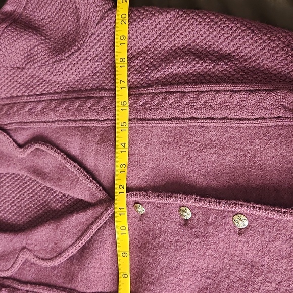 Purple boiled wool fitted button-down Office blazer sweater Jacket - Picture 10 of 11